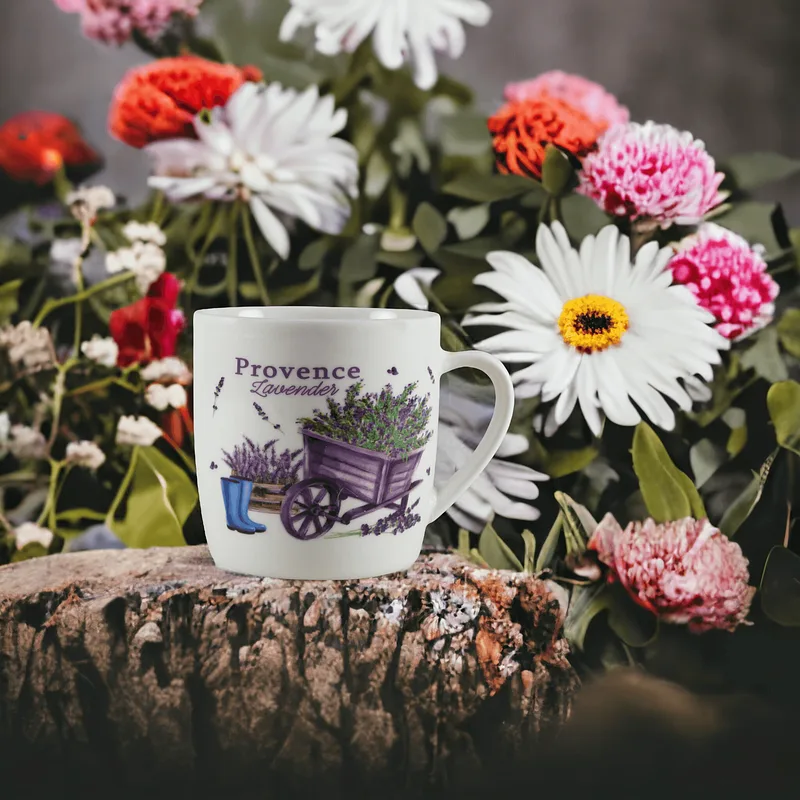 Cup 170 ml, White with lavender stroller design - Master