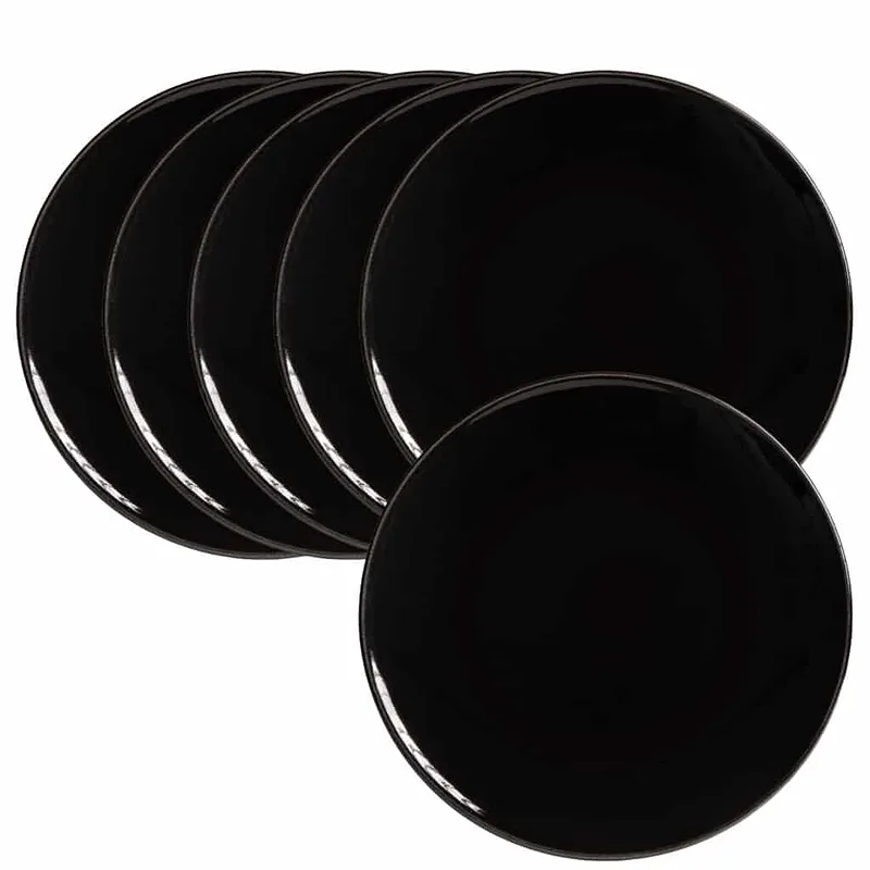 Set 6 farfurii desert culoare neagra, 20 cm - Master