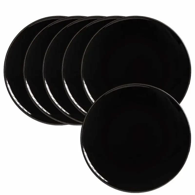 Set 6 farfurii desert culoare neagra, 20 cm - Master