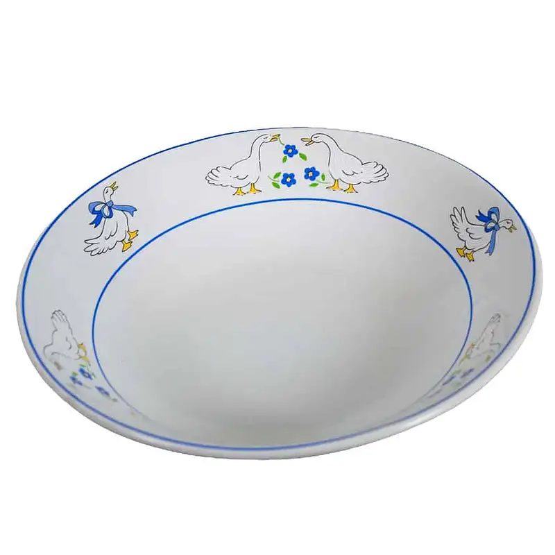 Farfurie adanca de 21 cm Arctic White cu banda de gasca - Master