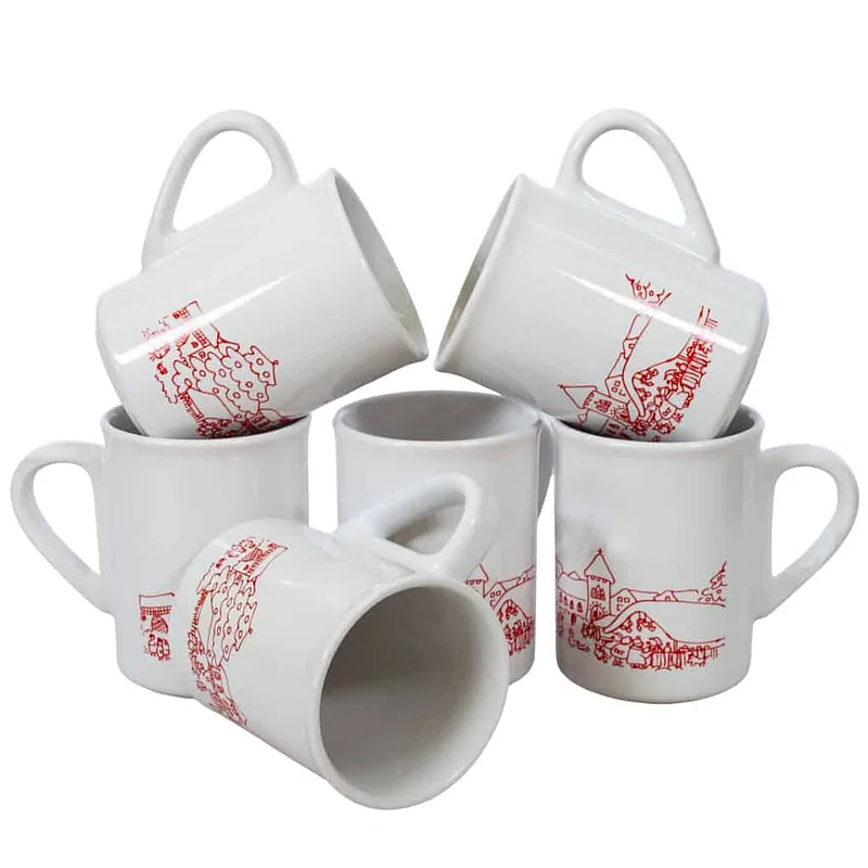 Set of 6 mugs with Christmas dessert, 280 ml, Arctic white - Master