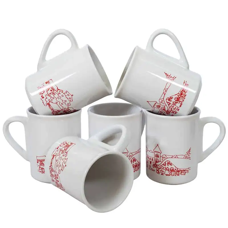 Set of 6 mugs with Christmas dessert, 280 ml, Arctic white - Master