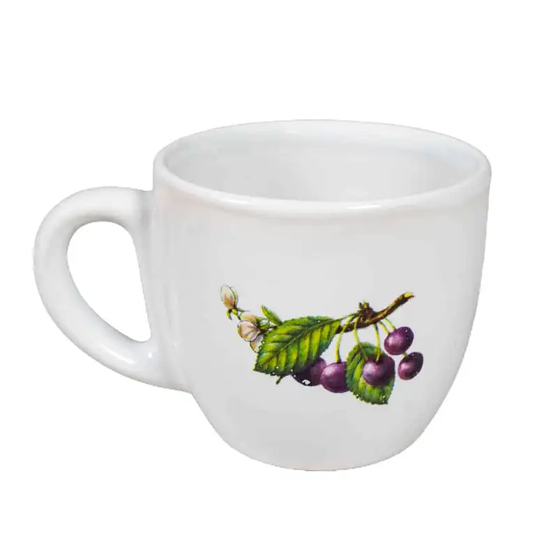 Arctic White mug with cherry decoration, 200 ml - Master