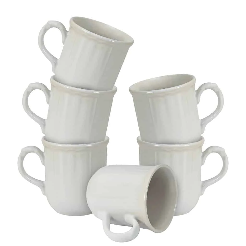 Set of 6 white cups, 300 ml - Master