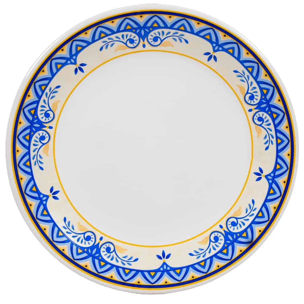 Десертна чиния със сини триъгълници 19,5 см. Pure White - Master