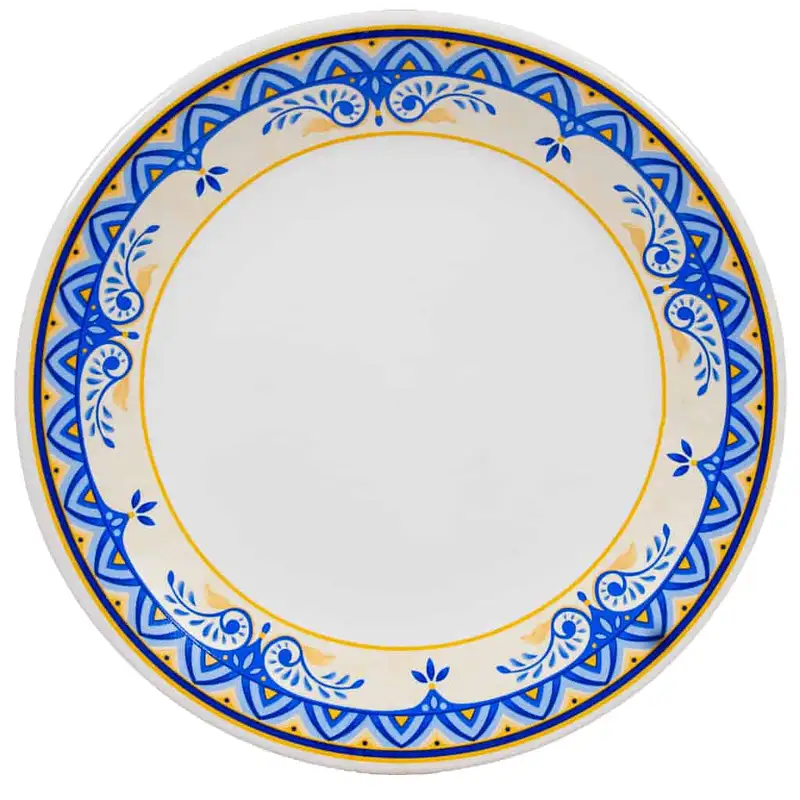 Десертна чиния със сини триъгълници 19,5 см. Pure White - Master