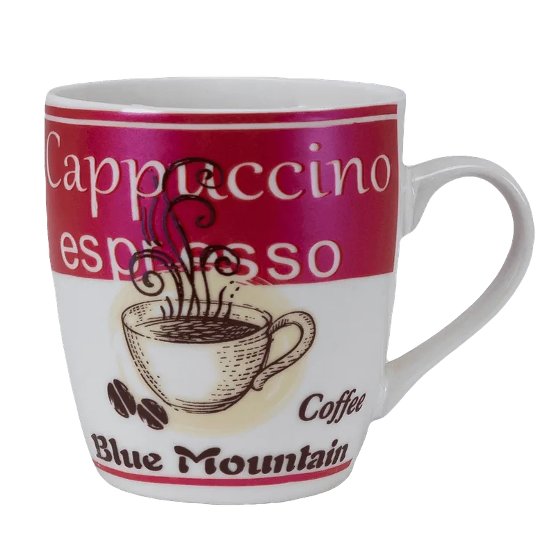 Kaffeedekortasse weiß/fuchsia, 190 ml - Master
