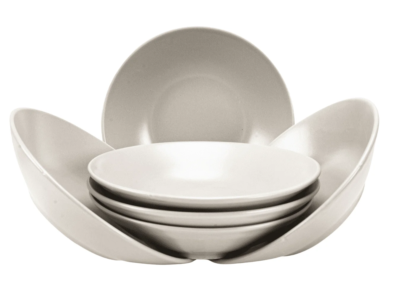 Set of 6 silver grey deep plates, 20.5 cm - Master
