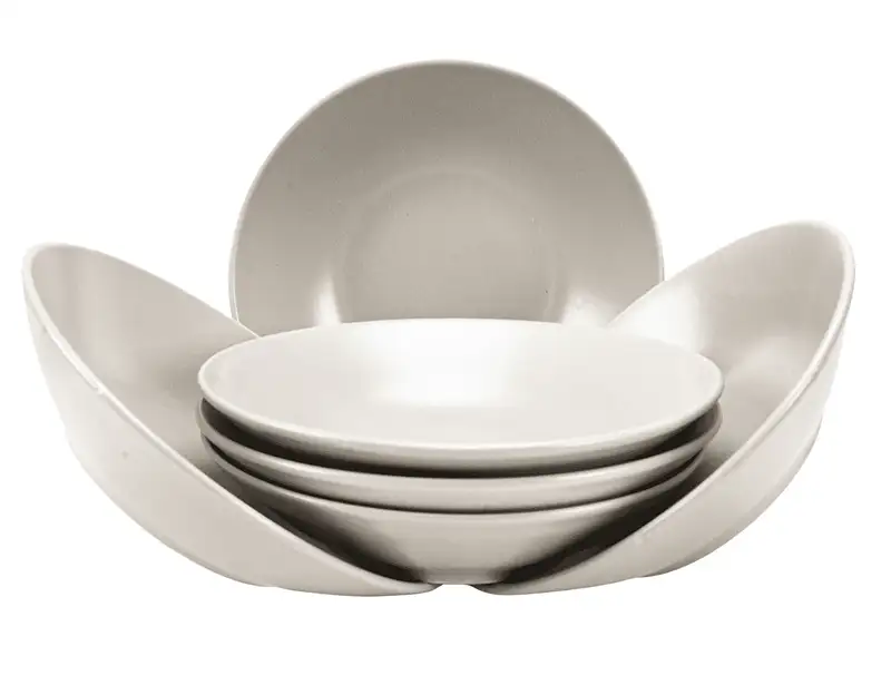 Set of 6 silver grey deep plates, 20.5 cm - Master