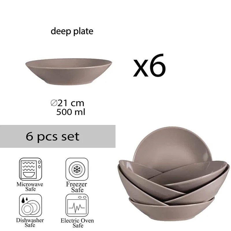 Elevate the Taste: Set 6 tiefe Teller Deep Creme Latte - Master