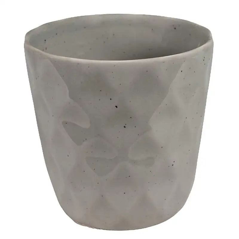 Ghivece diamant reliefat 12 cm Gri Argintiu - Master