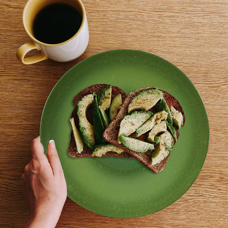 Tányérkészlet 18 részes, 6 személyes, Kiwi White Ivoire fényes zölddel - Master