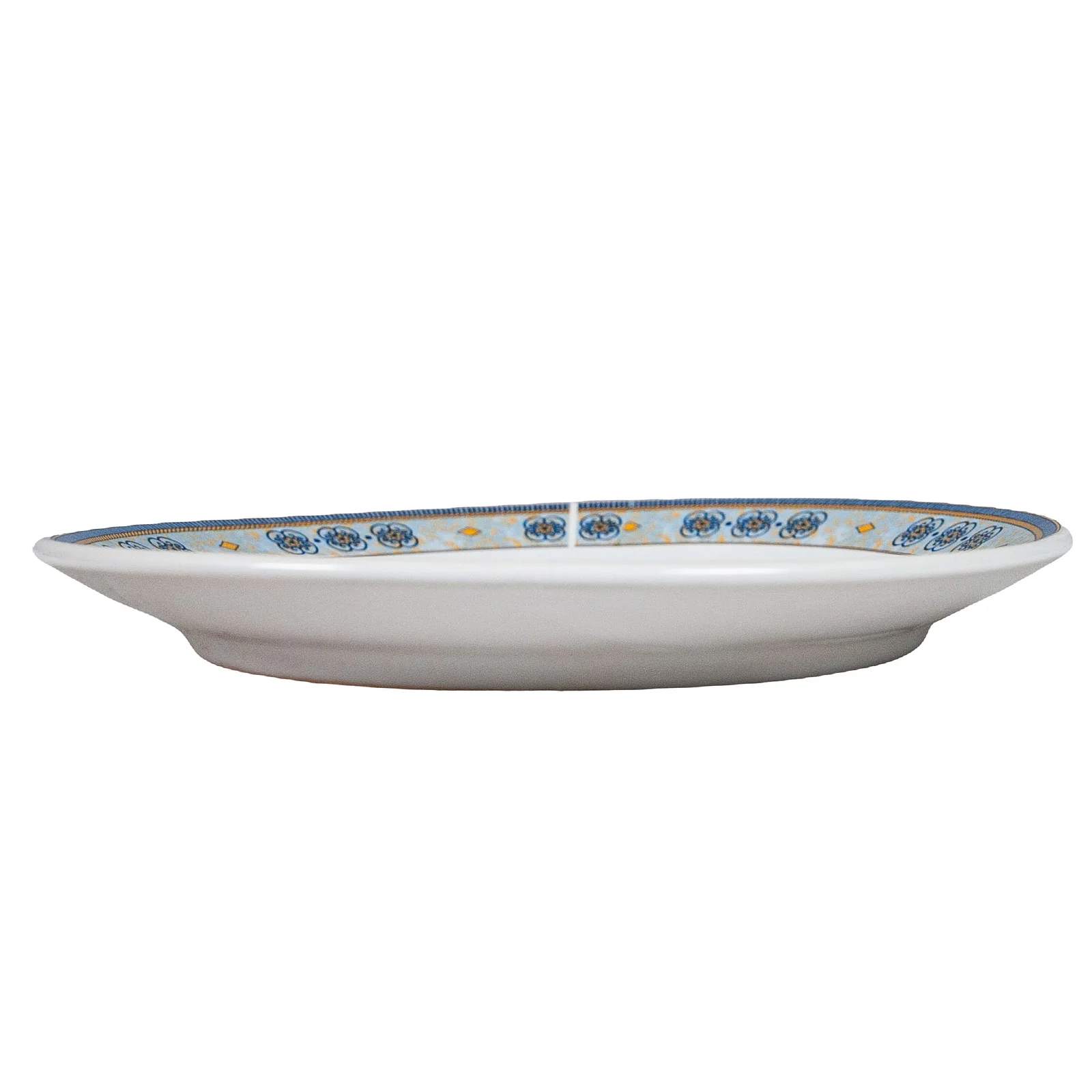 Dessertteller mit Blumenband, 19,5 cm, Reinweiß - Master