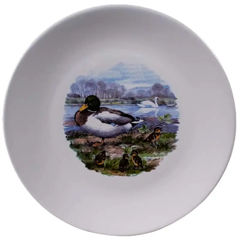Extended Plate with Duck Decoration, 26 cm, Pure White - Master