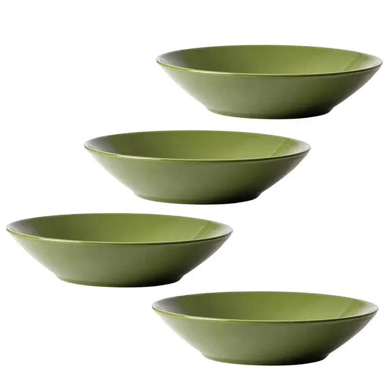 Set 4 farfurii adanci Verde lucios 21 cm - Master