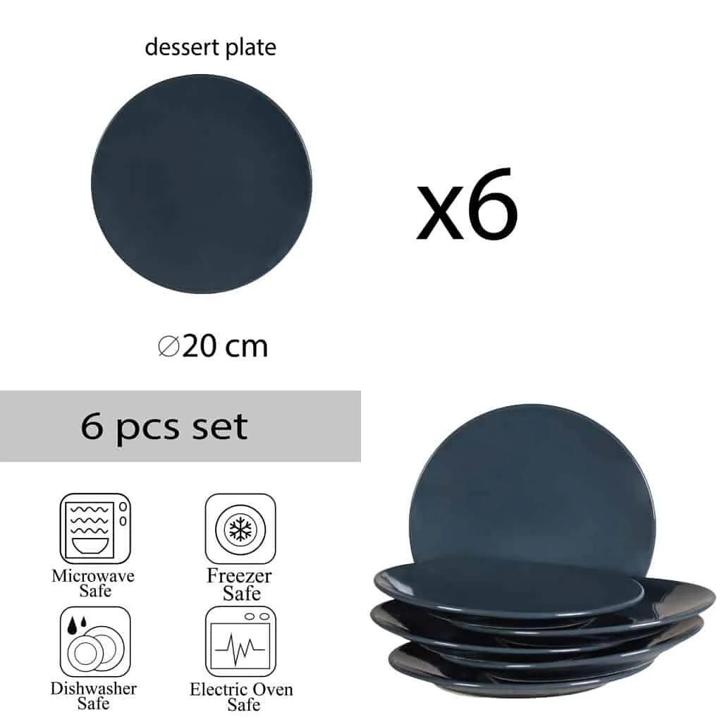 Luxuriöses Grau: Set mit 6 Desserttellern zum Verwöhnen! - Master