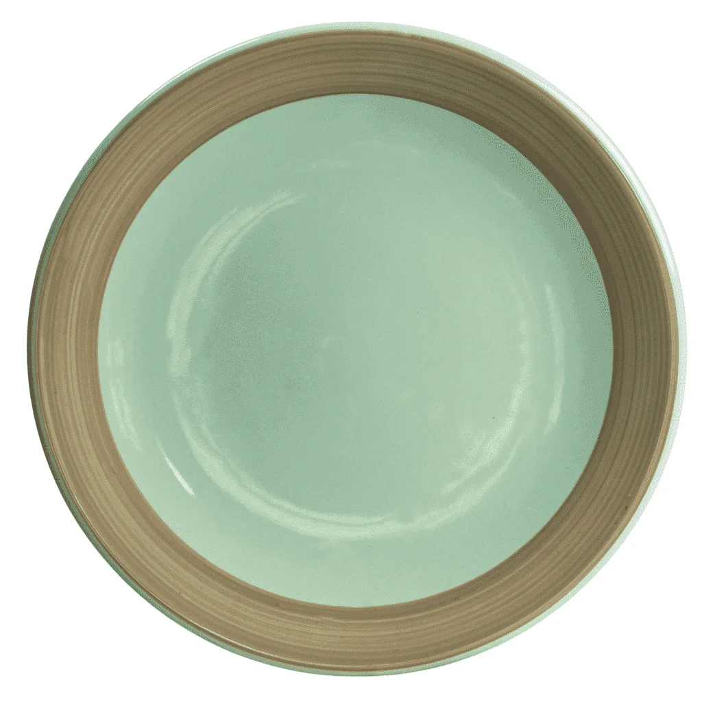 Erweiterter Teller Mint Green mit Dekor Brown Band, 26 cm - Master