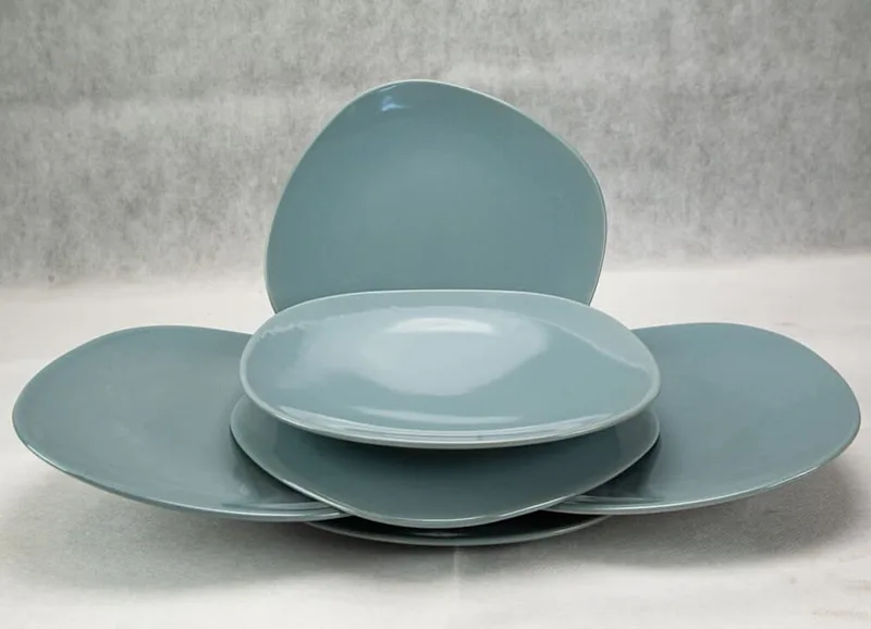 Set of 6 dessert plates Lead Grey 17 cm - Master