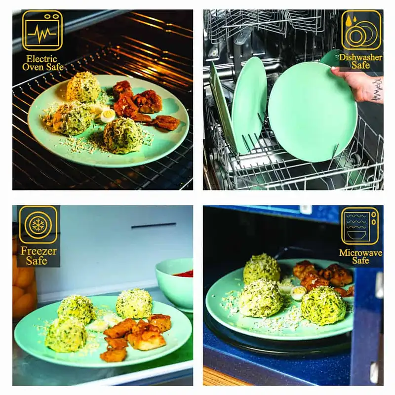 Culori de prospețime: set de 4 farfurii verde mentă strălucitoare - Master