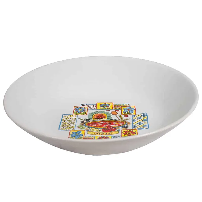 Suppenteller mit Blumen- und Pizzamalerei, 21 cm, Arctic White - Master