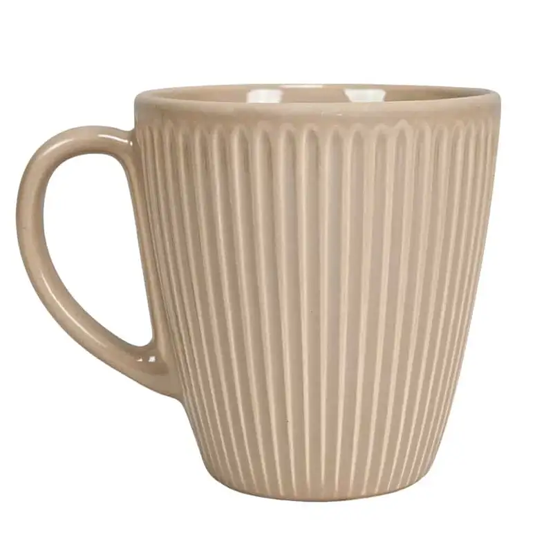 Κεραμική κούπα με ριγέ σχέδιο, 250 ml, Μπεζ - Master