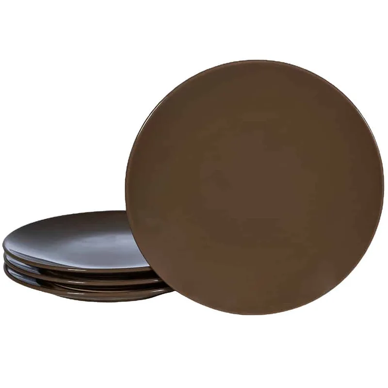 Set 4 farfurii desert Maro Ciocolatiu, 20 cm - Master