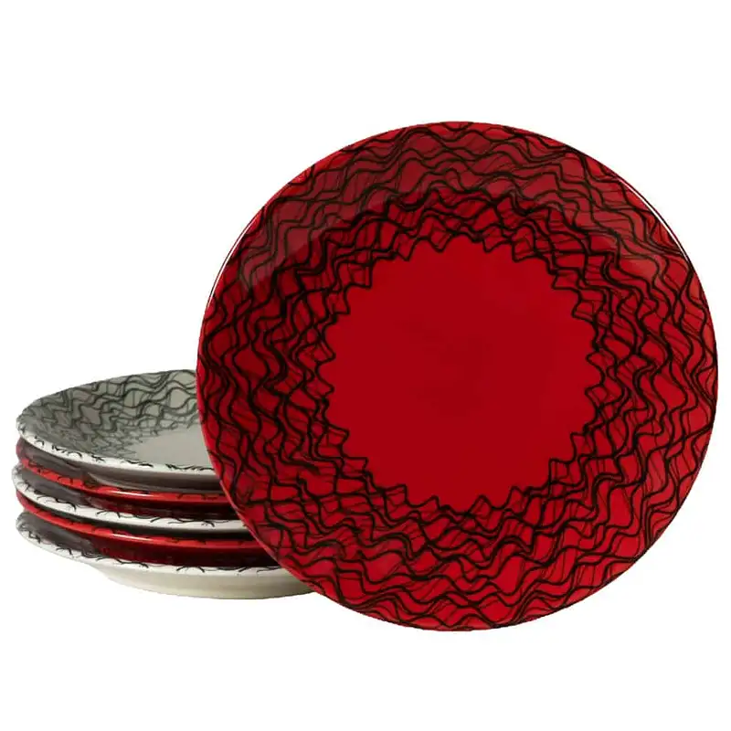 Desserts in Eleganz: Set 6 Teller creme/rot! - Master