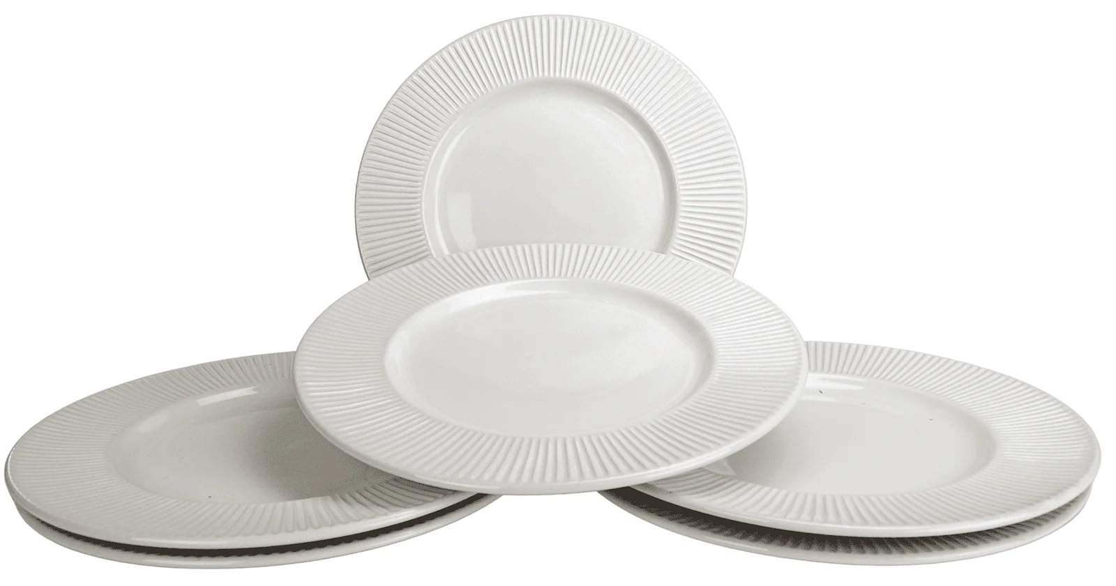 6er-Set flache Teller Glänzend Weiß Ø27 cm - Master