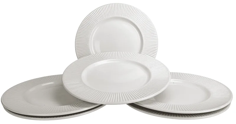 6er-Set flache Teller Glänzend Weiß Ø27 cm - Master