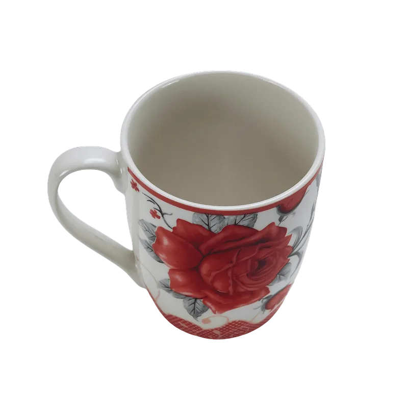 Cana 280 ml, Alb cu trandafir rosu - Master