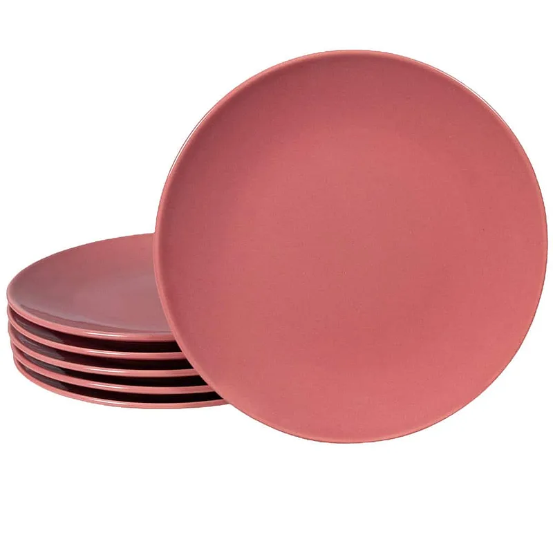 Σετ με 6 πιάτα γλυκού Pink Raspberry, 20 cm - Master
