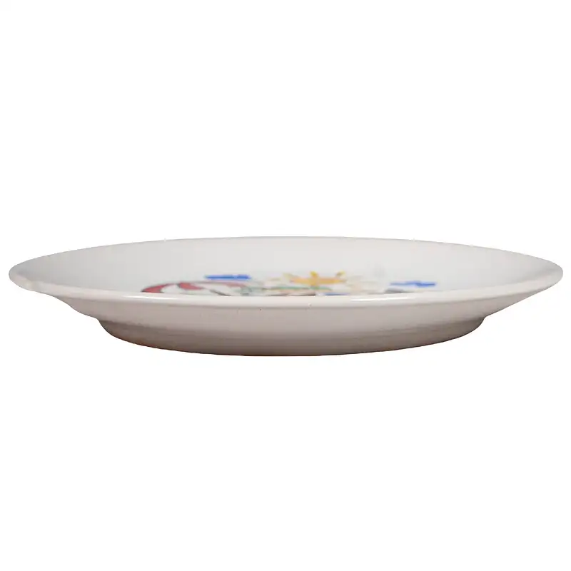 Farfurie de desert cu decor pește pe plajă, 19,5 cm, Alb Pur - Master