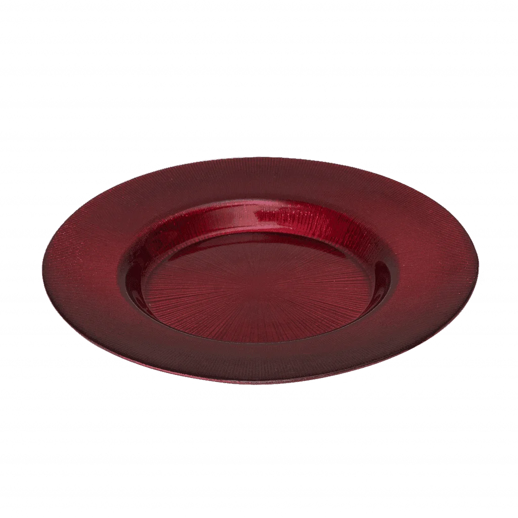 Red Glass deep plate, 21 cm - Master