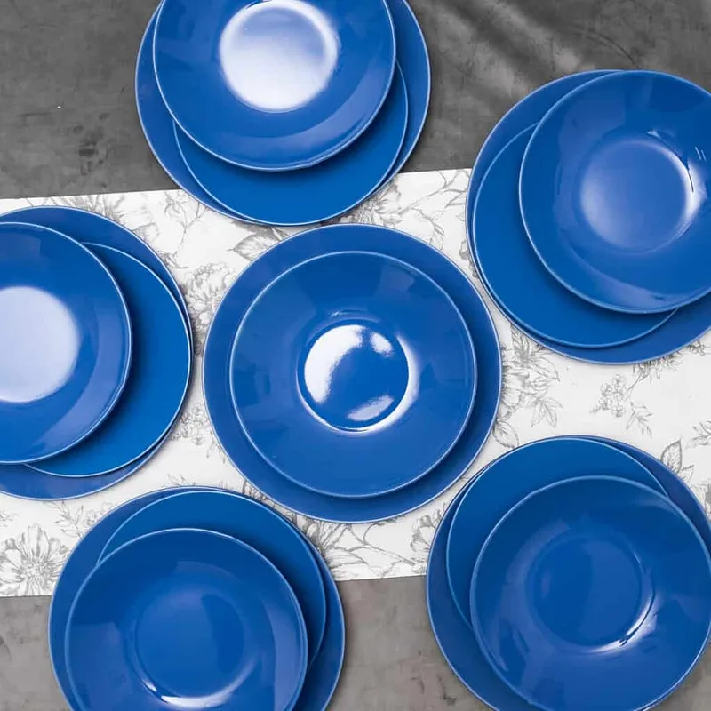 Set farfurii 18 piese, 6 persoane, Blue sky, Cesiro, Albastru - Master