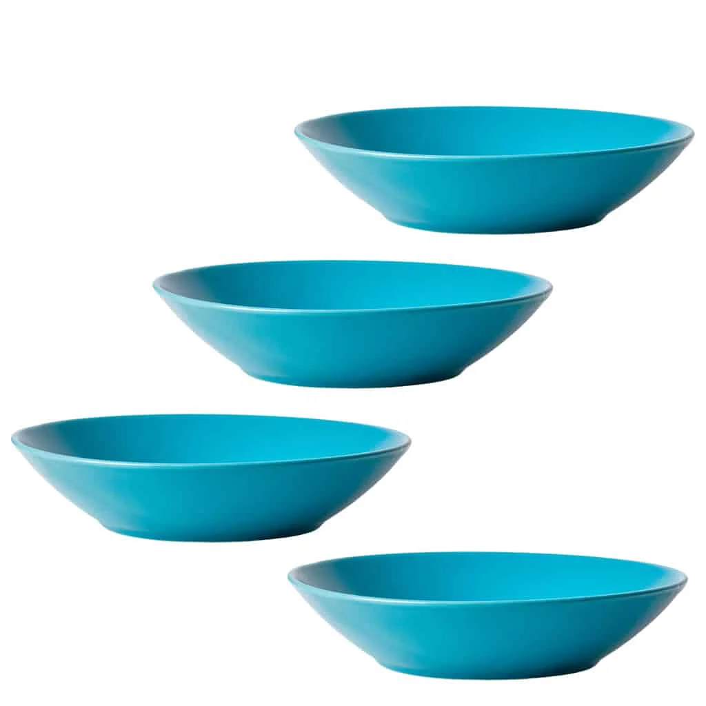 Elegance in Turquoise: Set 4 tiefe Teller 21 cm Turquoise Matt - Master