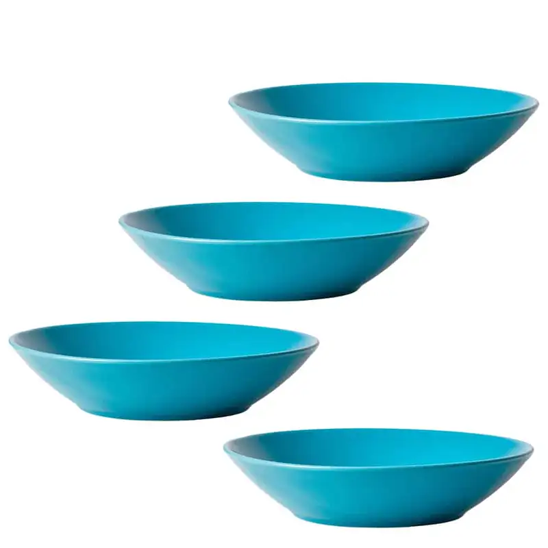 Elegance in Turquoise: Set 4 tiefe Teller 21 cm Turquoise Matt - Master