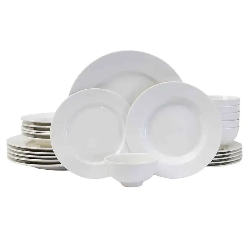Set farfurii 24 piese, 6 persoane, Polul Nord, Porțelan, Alb - Master