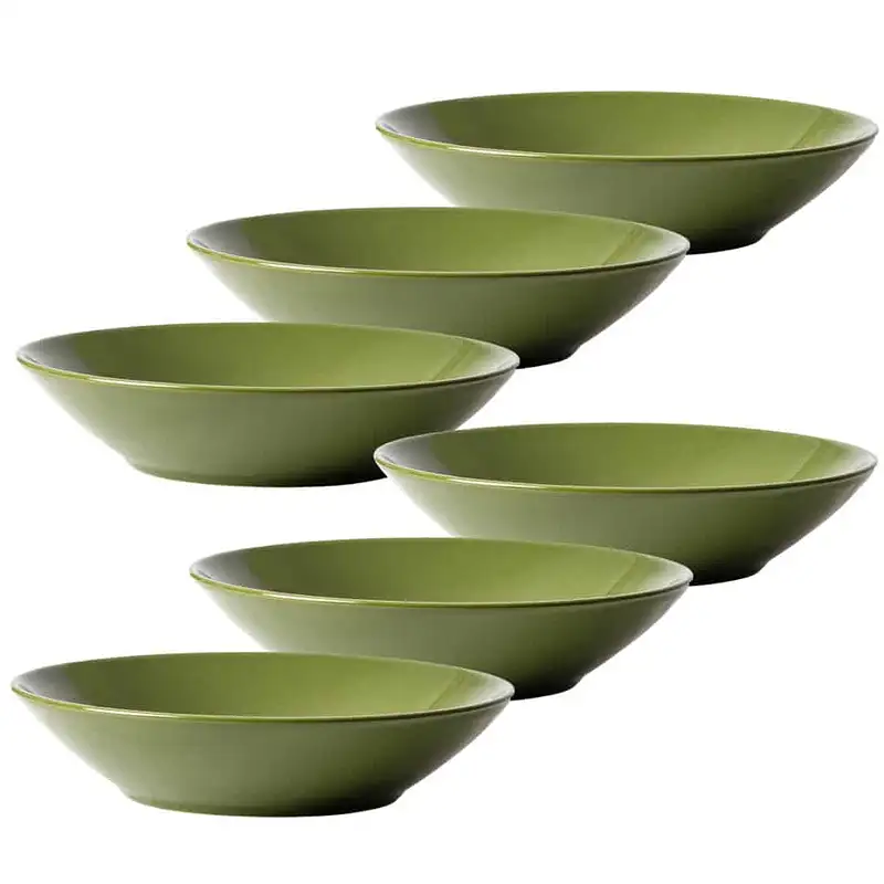 Set 6 farfurii adanci, 21 cm, Verde lucios: Stil si Prospetime - Master