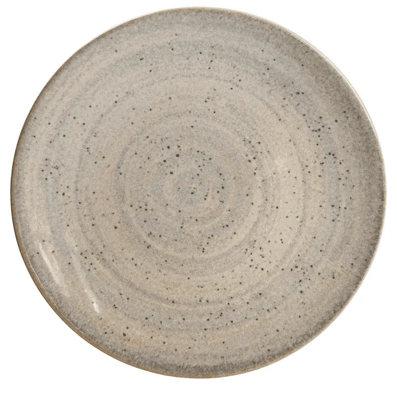 Brushed and pigmented brown dessert plate, 20 cm - Master