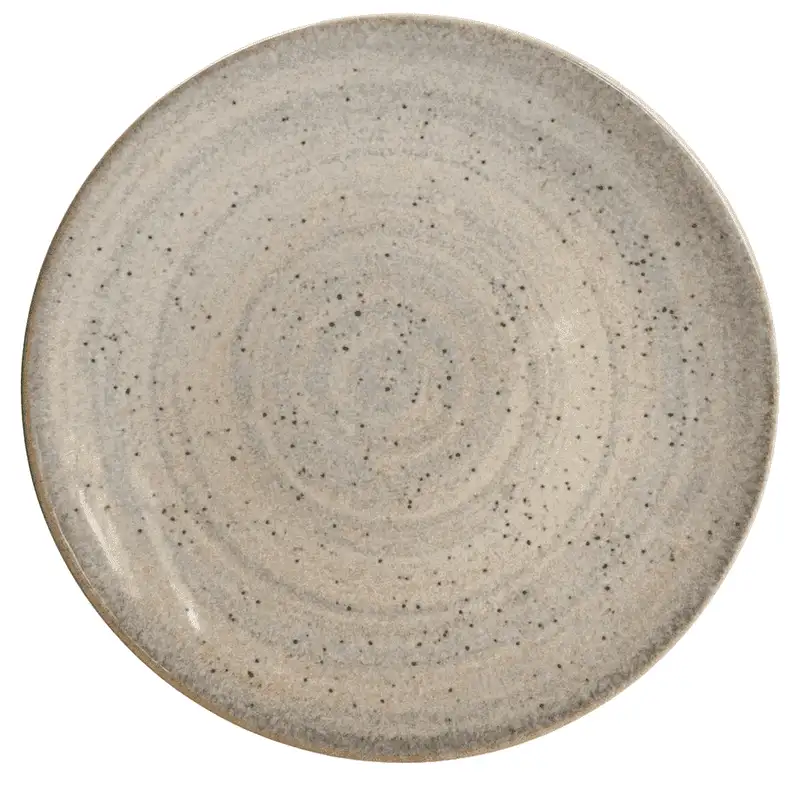 Brushed and pigmented brown dessert plate, 20 cm - Master