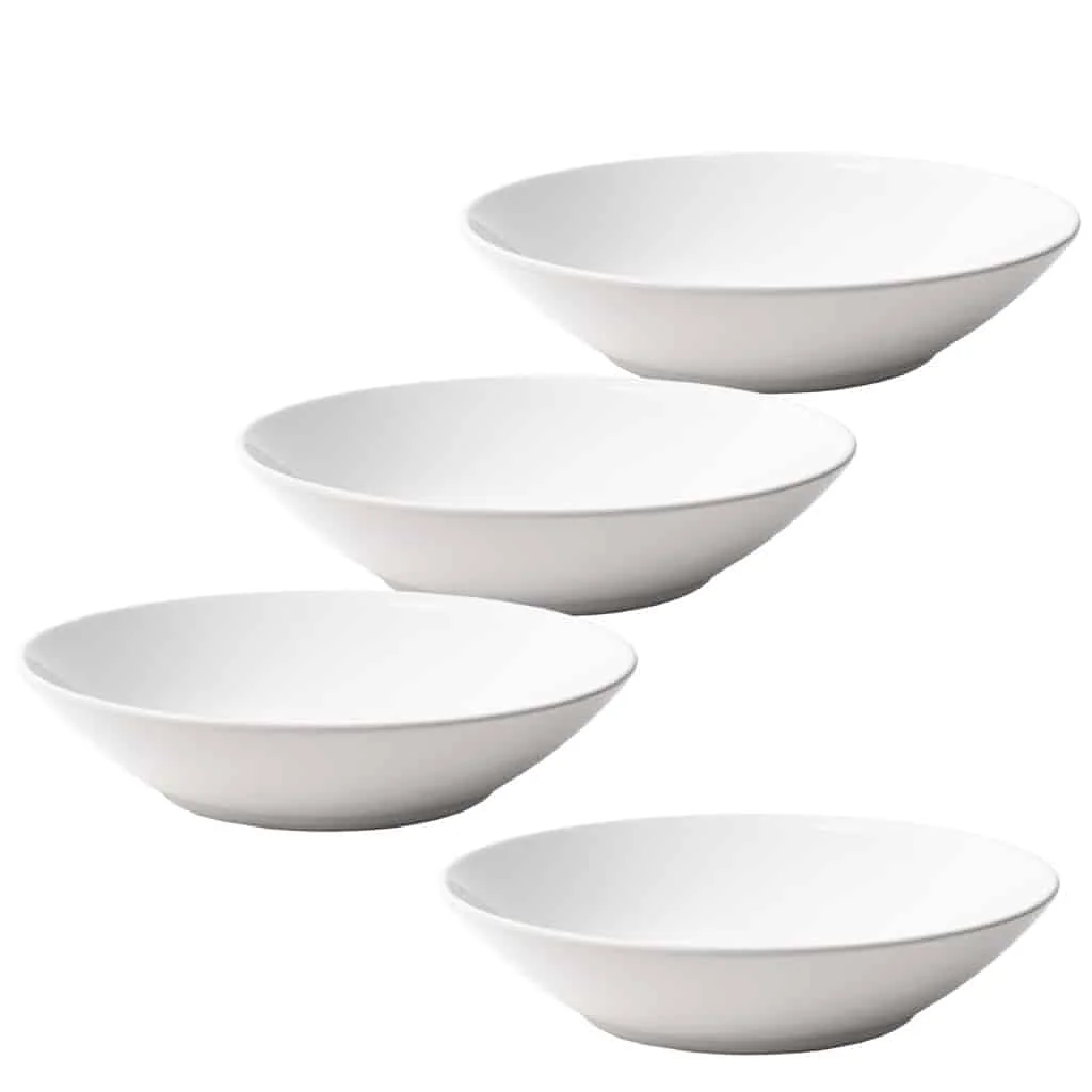 Set 4 tiefe Teller 21 cm Glänzend Weiß - Master