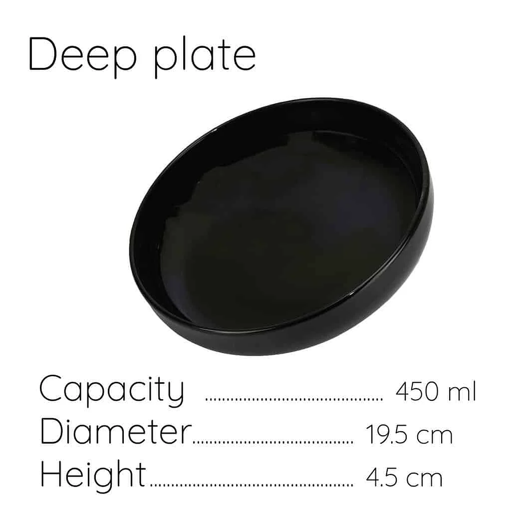 Farfurie adâncă 19.5 cm Negru Lucios - Master