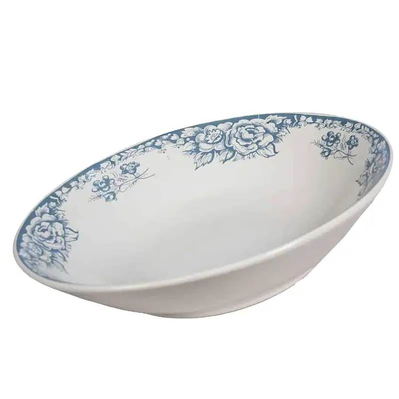 Tiefer Teller Arctic White, 21 cm, mit blauen Rosen - Master
