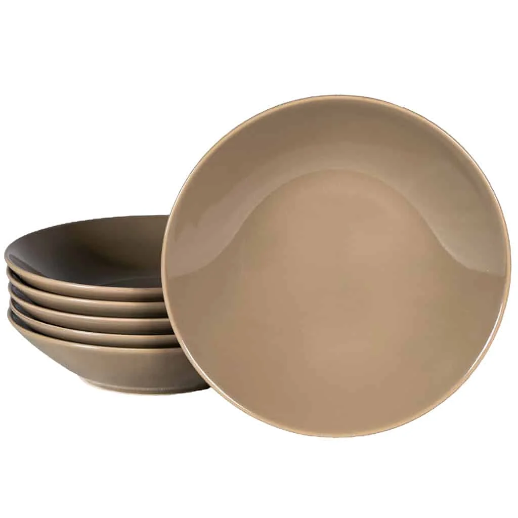 Set 6 farfurii maro inchis, 21 cm - Master