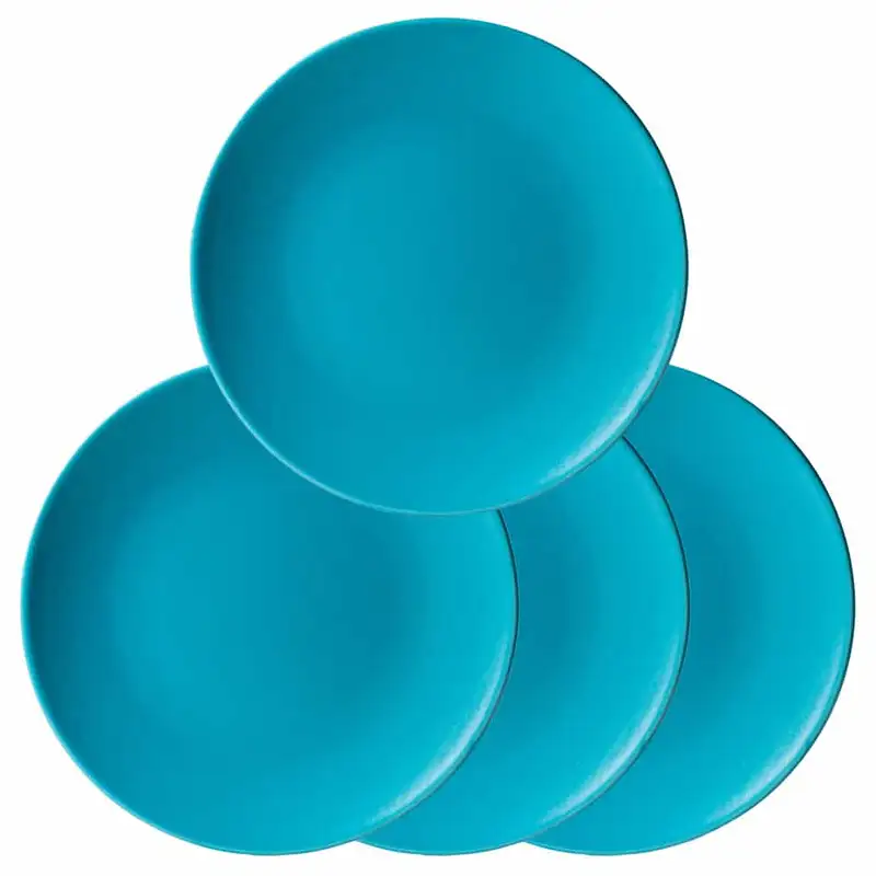 Set 4 Dessertteller 20 cm Türkis Mat - Stilvoller Snack - Master