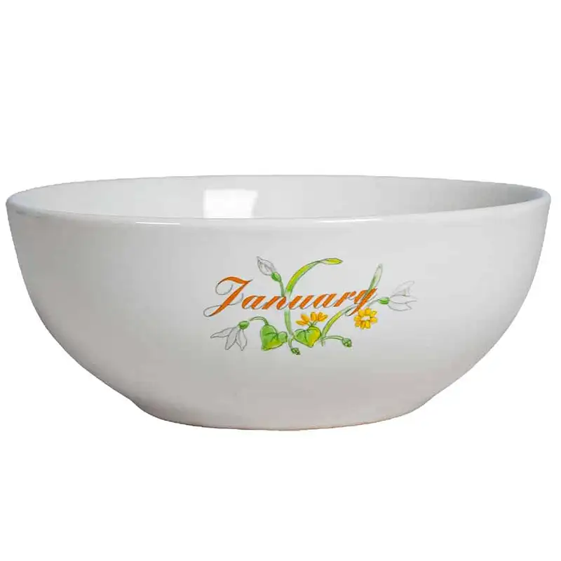 Bowl with January decor, 400 ml, Arctic White - Master