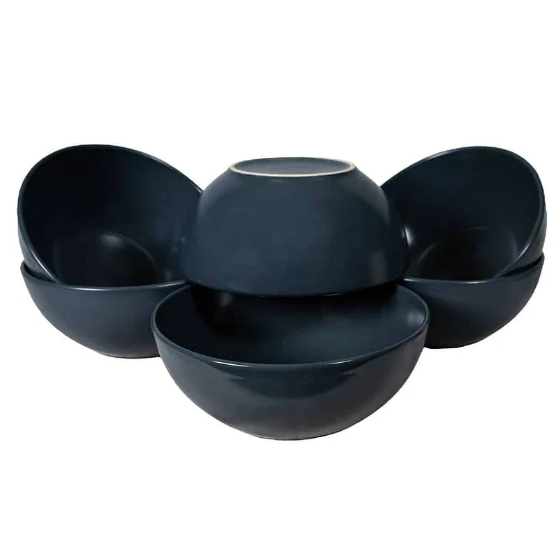 Set mit 6 mittelgroßen Salaten, 19 cm, 600 ml, Anthrazitgrau - Master