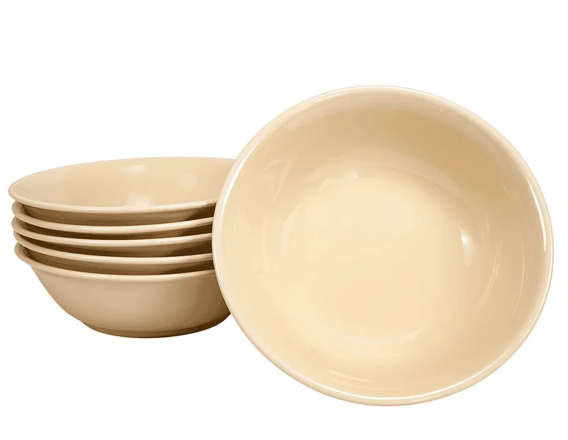 Set mit 6 Salatschüsseln Ø 24 cm, Hellgelb - Master