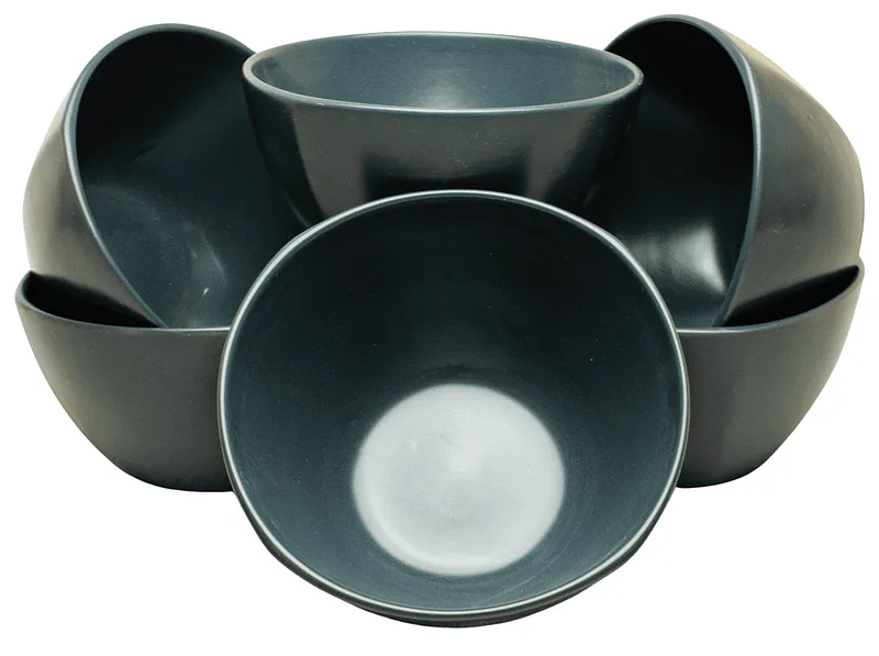 Set mit 6 Schüsseln Ø14 cm, 500 ml, Mattgrau - Master
