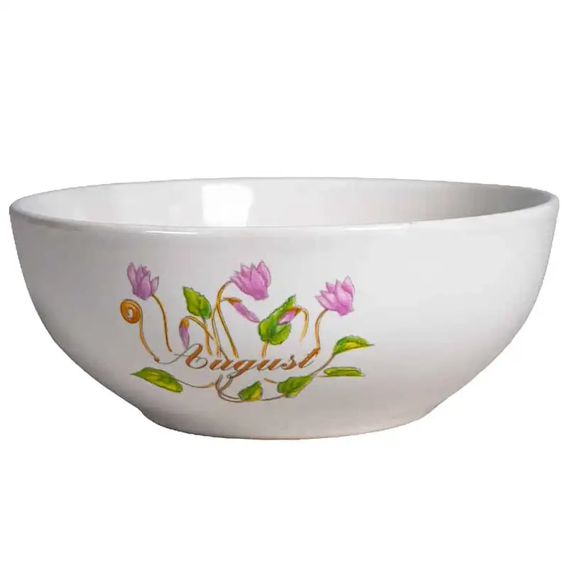 400 ml White bowl, arctic with August decoration - Master